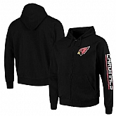 Men's Arizona Cardinals G III Sports by Carl Banks Post Route Full Zip Hoodie Black,baseball caps,new era cap wholesale,wholesale hats